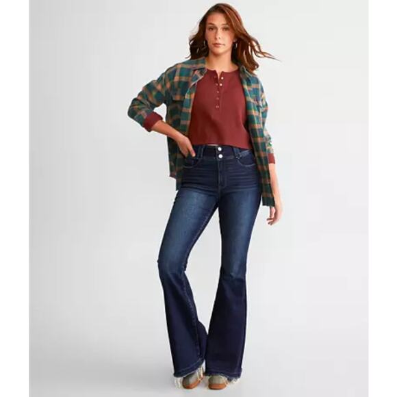 Buckle BKE Parker Super Flare Universal Fit High Rise Jeans 30x32 1/2 PBK127R - Picture 2 of 12